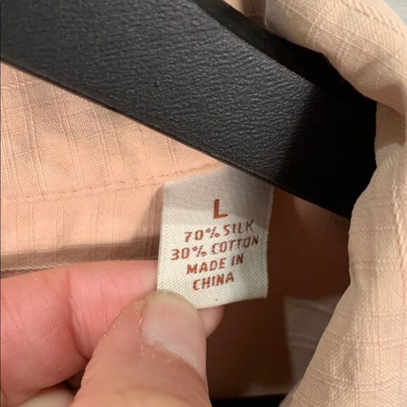 Caribbean silk blend Casual Button Down Shirt tropical Hawaiian vacation large - Picture 4 of 9